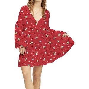 NWT Billabong x Wrangler Red Floral Dress